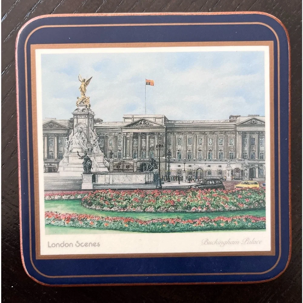 Vintage Pimpernel London Landmarks Coasters Set of 6 Made in England Cork Back